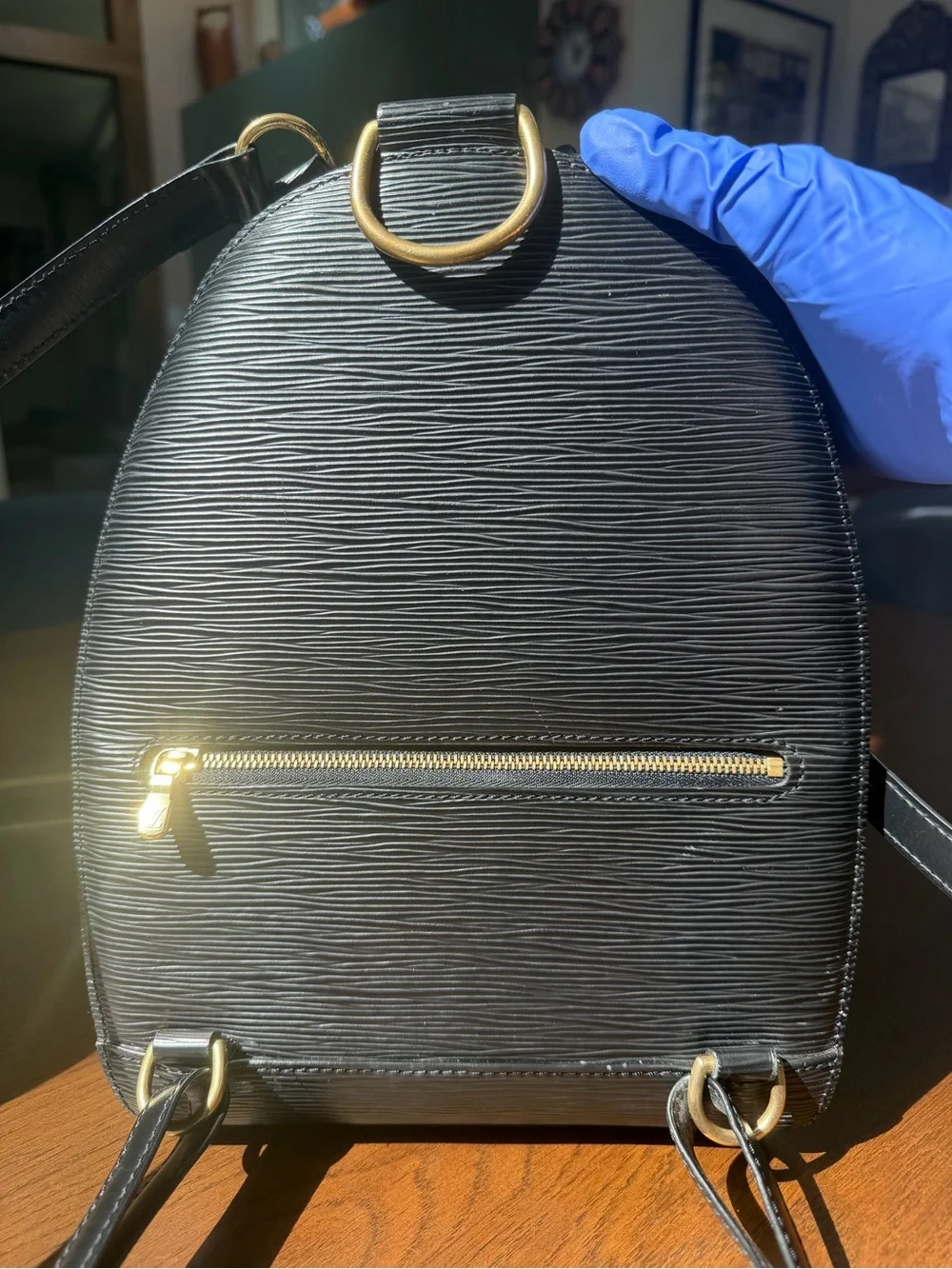 Vintage Louis Vuitton Black Epi Leather Backpack Mapillion with Gold Hardware
